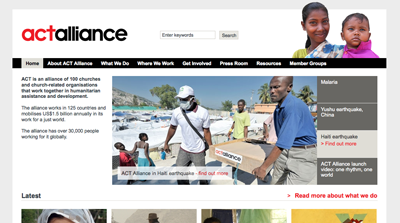 Act Alliance website