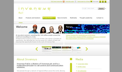 Invensys Rail HTML/CSS/jQuery and bespoke CodeIgniter PHP CMS