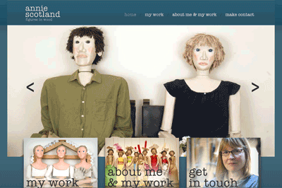 Annie Scotland (sculptor in wood) web site portfolio.