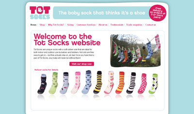totsocks-img Tot Socks Site - HTML/CSS/jQuery and shopping cart integration.